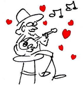 Bob drawing hearts